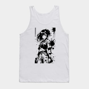 Kawaii Anime Girl Wearing Tshirt 05 Tank Top